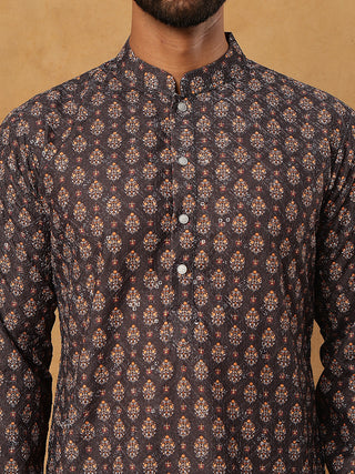 Festive Cotton Blend Printed Kurta Pyjama Set