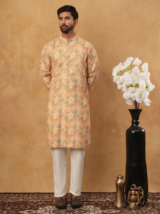 Festive Cotton Blend Printed Kurta Pyjama Set
