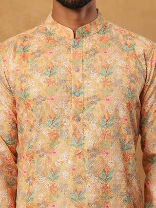Festive Cotton Blend Printed Kurta Pyjama Set