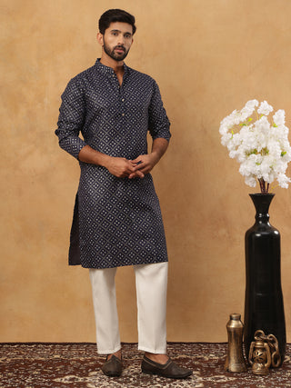 Festive Cotton Blend Printed Kurta Pyjama Set