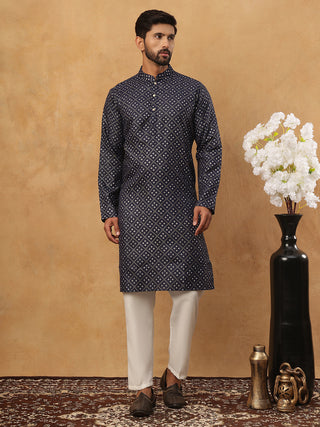 Festive Cotton Blend Printed Kurta Pyjama Set