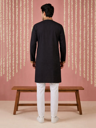 Men Embroidered Silk Blend Kurta Set