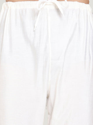 Men Cotton Blend Kurta Pyjama with Foil Print