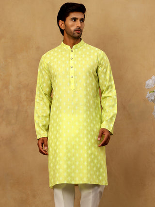 Classic Ethnic Print Cotton Blend Kurta Pyjama Set