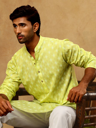 Classic Ethnic Print Cotton Blend Kurta Pyjama Set