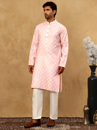 Classic Ethnic Print Cotton Blend Kurta Pyjama Set
