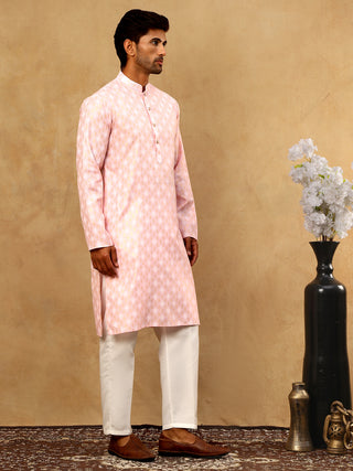 Classic Ethnic Print Cotton Blend Kurta Pyjama Set