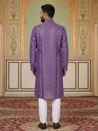 Classic Ethnic Print Cotton Blend Kurta Pyjama Set