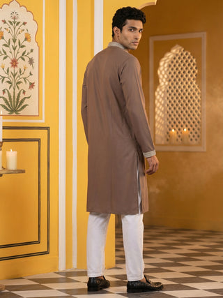 Classic Silk Blend Embroidered Kurta Pyjama