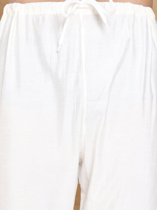 Embroidered Cotton Blend Kurta with Pyjama