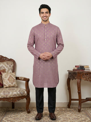 Classic Cotton Blend Foil Print Kurta Set