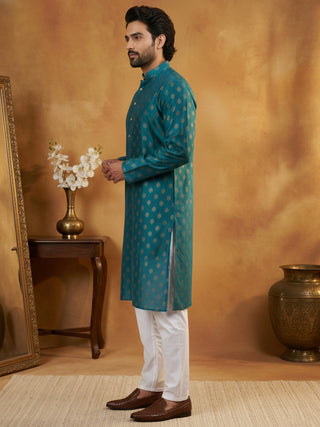 Classic Cotton Blend Foil Print Kurta Set