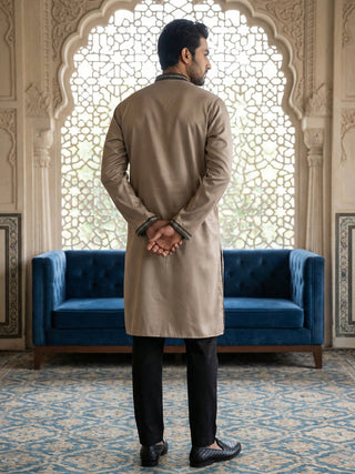 Men Embroidered Silk Blend Kurta Set