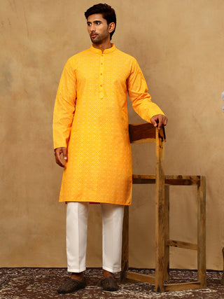Traditional Printed Kurta Pyjama Set for Men