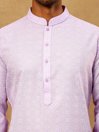 Traditional Printed Kurta Pyjama Set for Men