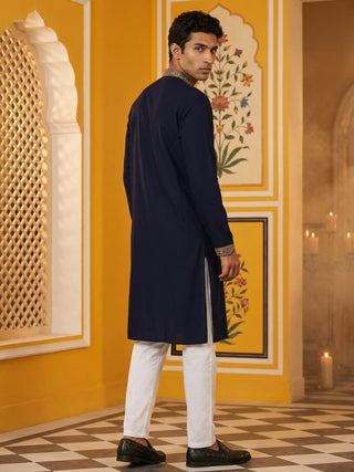 Men Japanese Fabric Embroidered Kurta Set