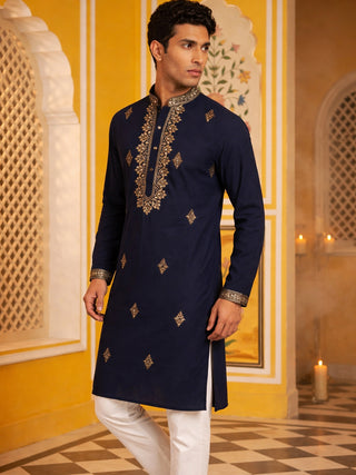Men Japanese Fabric Embroidered Kurta Set