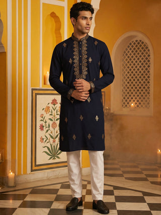 Men Japanese Fabric Embroidered Kurta Set
