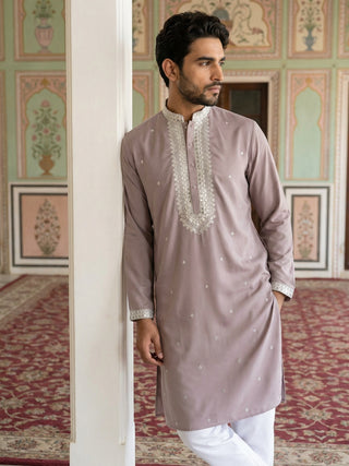 Men Japanese Fabric Embroidered Kurta Set