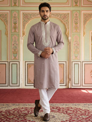 Men Japanese Fabric Embroidered Kurta Set