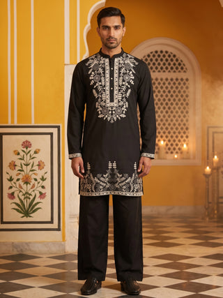 Men Japanese Fabric Embroidered Kurta Set