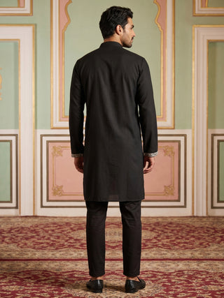 Men Japanese Fabric Embroidered Kurta Set