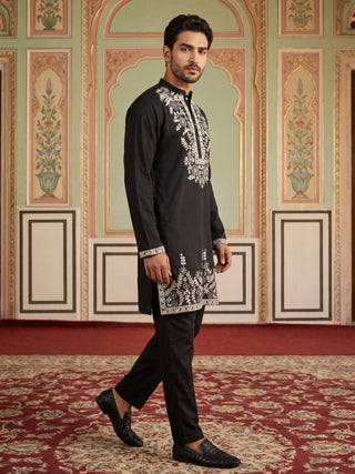 Men Japanese Fabric Embroidered Kurta Set