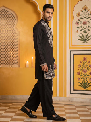 Men Japanese Fabric Embroidered Kurta Set