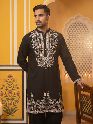 Men Japanese Fabric Embroidered Kurta Set