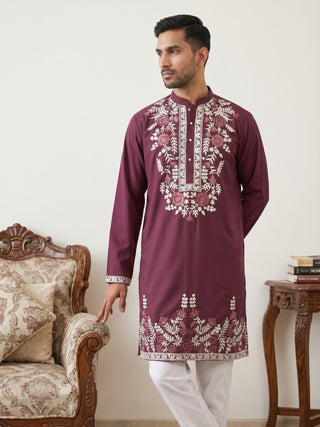 Men Japanese Fabric Embroidered Kurta Set