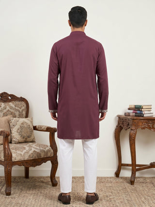 Men Japanese Fabric Embroidered Kurta Set