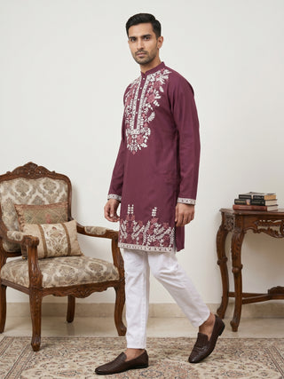 Men Japanese Fabric Embroidered Kurta Set