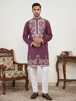 Men Japanese Fabric Embroidered Kurta Set