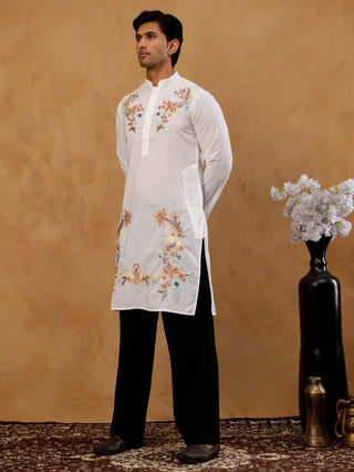 Japanese Fabric Embroidered Kurta with Korean Pants