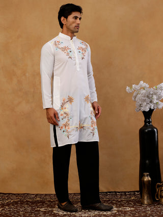 Japanese Fabric Embroidered Kurta with Korean Pants