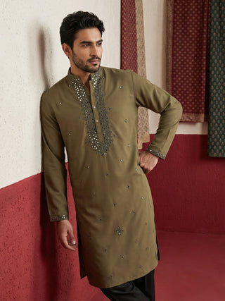 Japanese Fabric & Mirror Work Kurta Set