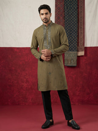 Japanese Fabric & Mirror Work Kurta Set