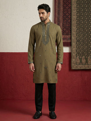 Japanese Fabric & Mirror Work Kurta Set