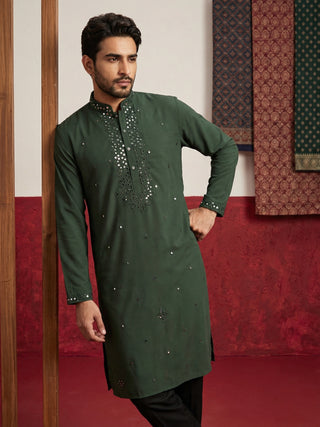 Japanese Fabric & Mirror Work Kurta Set