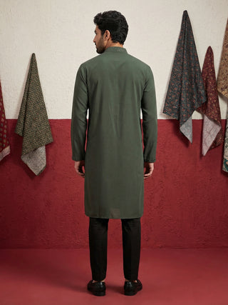 Japanese Fabric & Mirror Work Kurta Set