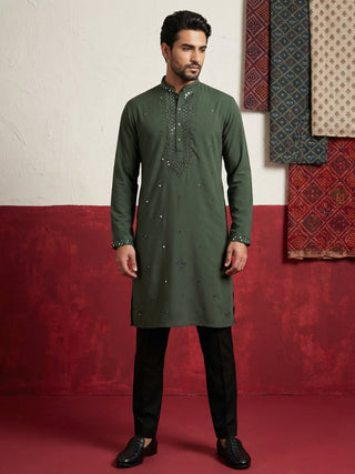 Japanese Fabric & Mirror Work Kurta Set