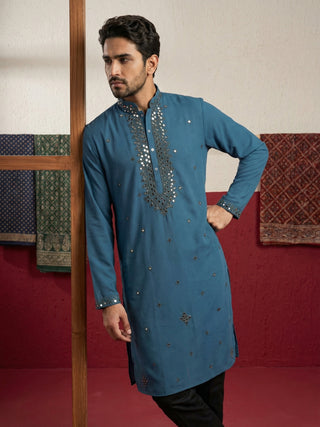 Japanese Fabric & Mirror Work Kurta Set