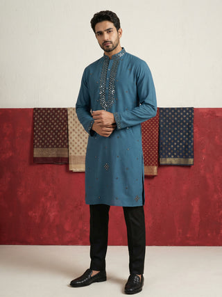 Japanese Fabric & Mirror Work Kurta Set