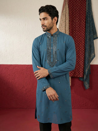 Japanese Fabric & Mirror Work Kurta Set