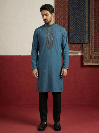 Japanese Fabric & Mirror Work Kurta Set