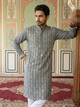 Modern Ethnic Silk Blend Kurta Pyjama Set