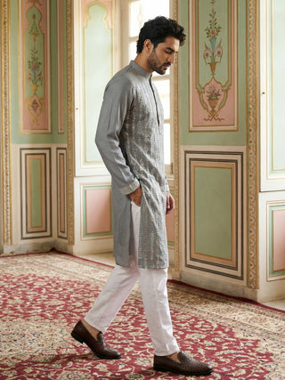 Modern Ethnic Silk Blend Kurta Pyjama Set