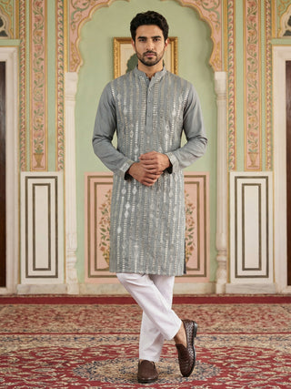 Modern Ethnic Silk Blend Kurta Pyjama Set