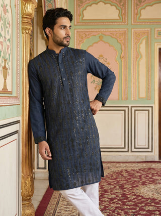 Modern Ethnic Silk Blend Kurta Pyjama Set