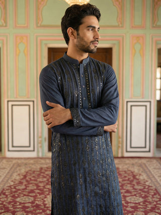 Modern Ethnic Silk Blend Kurta Pyjama Set